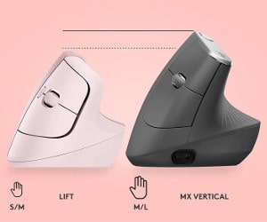 Logitech MX Vertical vs Lift Grösse